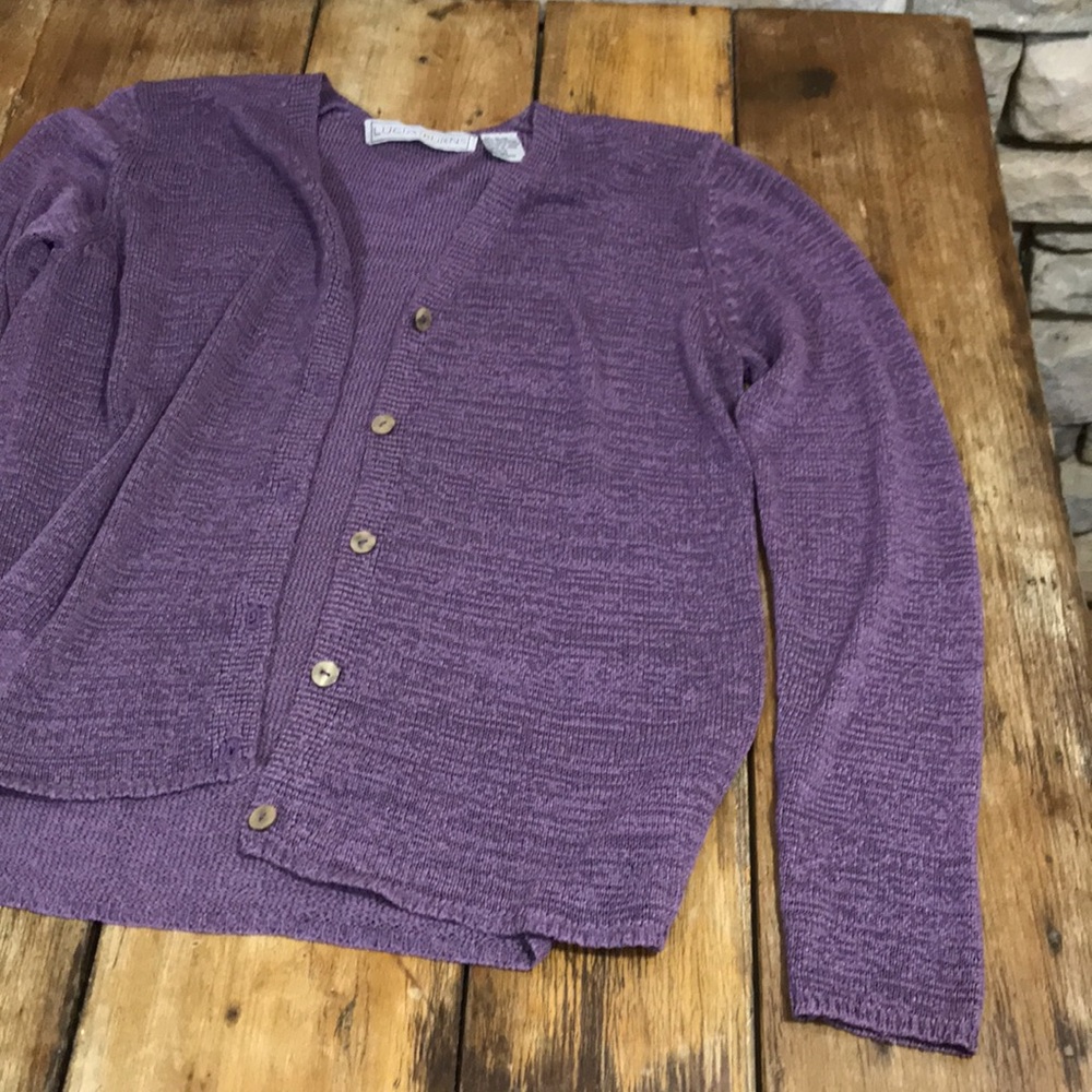 NWOT Lucia Burns Purple Cardigan - Picture 2 of 5